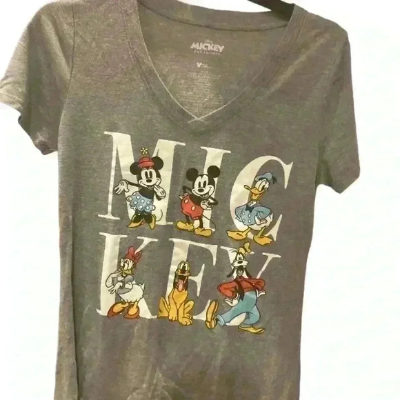 Women’s Sz Small Disney Mickey and Friends V Neck Tee super soft exc con - Picture 1 of 7